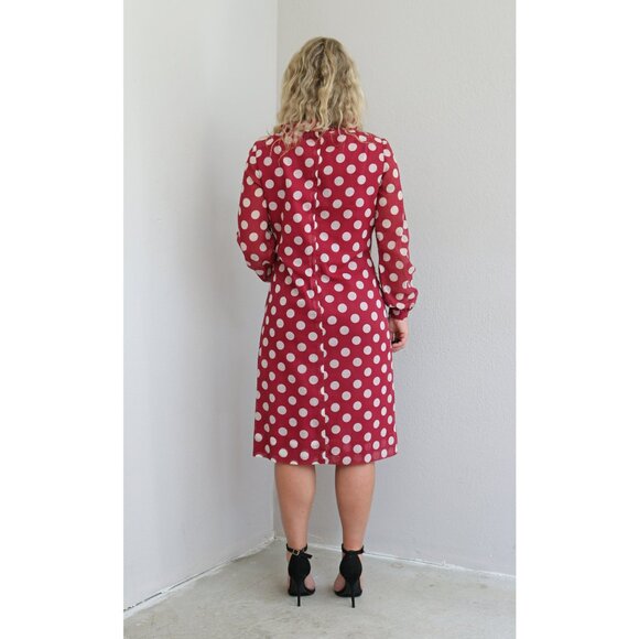 1960's Vintage Adele Martin Polka Dot Day Dress ~ Women's Size Medium to Large - Picture 7 of 9